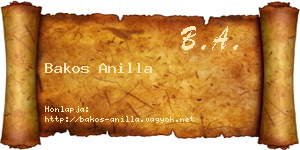 Bakos Anilla névjegykártya