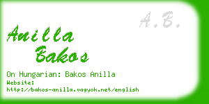 anilla bakos business card